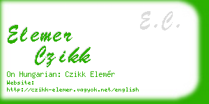 elemer czikk business card